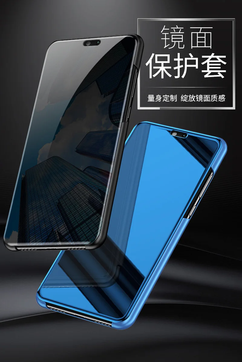 Роскошный чехол Smart View для huawei Y9 Honor 8X Max Y7 Y7 Pro Honor View 20 задняя крышка зеркальная P30 Lite P30 Pro