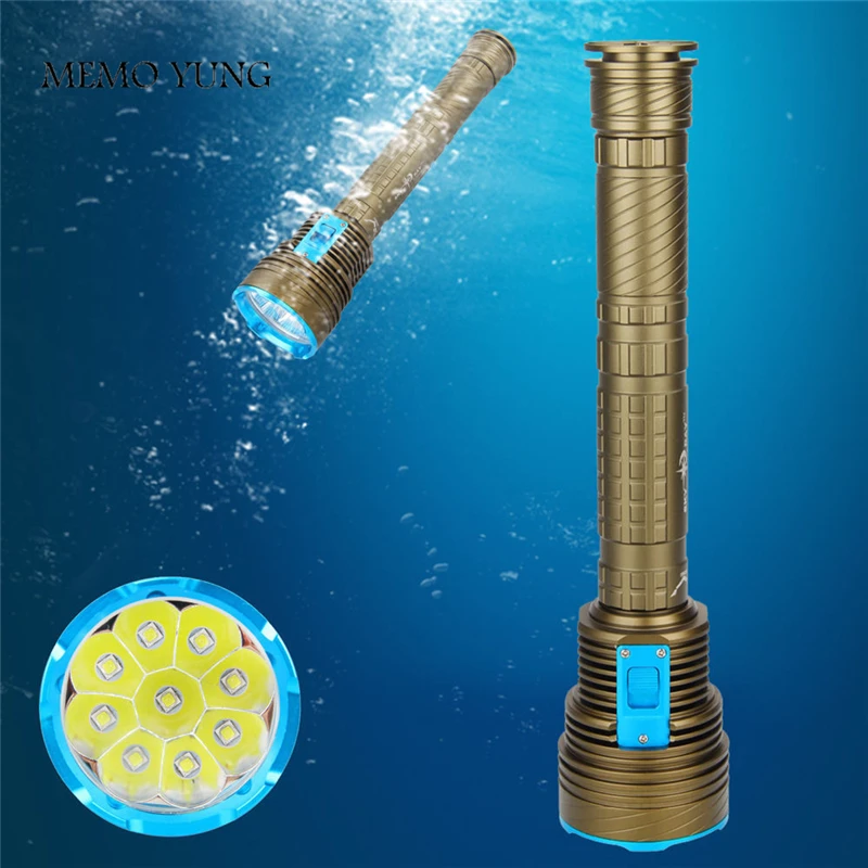 Мощный светодиодный фонарик для дайвинга подводный водонепроницаемый фонарь 100