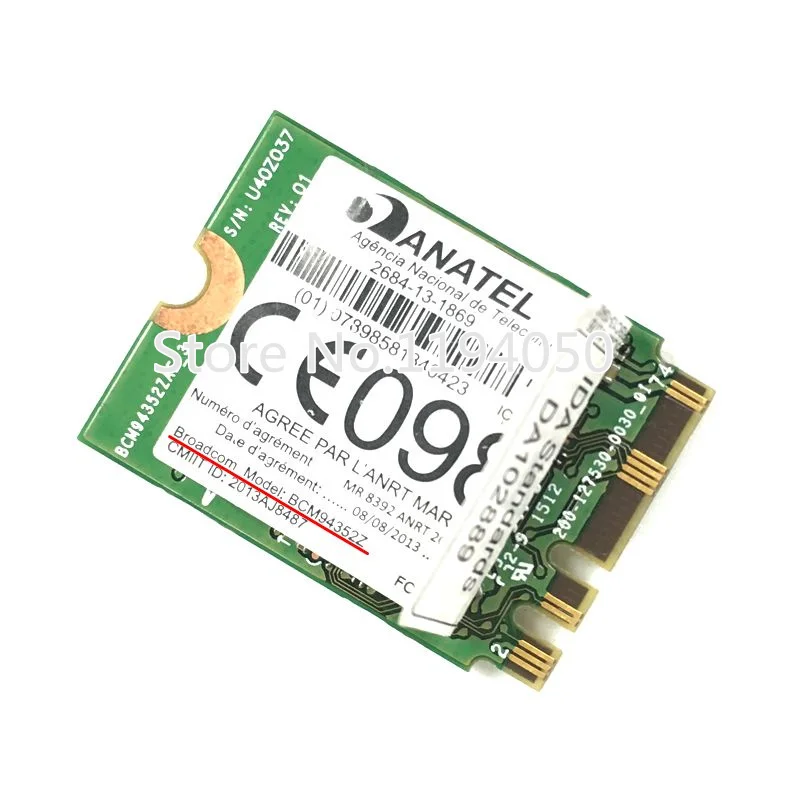 Беспроводная карта DW1560 BCM94352Z NGFF M.2 Wi Fi WLAN Bluetooth 4 0 802.11ac 867 Мбит/с BCM94352 WIN7/WIN8/WIN8.1|bcm94352z