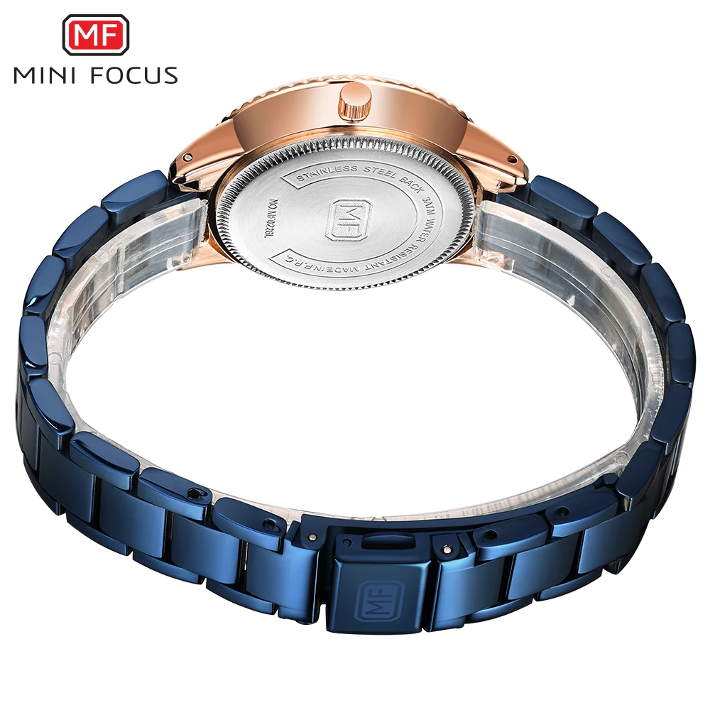 Роскошные модные женские часы MINIFOCUS из нержавеющей стали кварцевые наручные