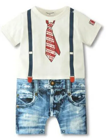 NEW Baby Boys Kids Short Sleeves Suspenders Shorts Print Overalls Costume Suit Grow Outfit Romper Pants Clothes 3-24M |