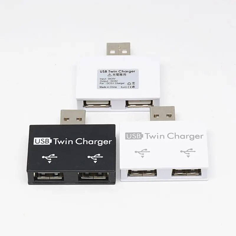 Модный Мини USB концентратор 2 порта 0 разветвитель зарядное устройство адаптер