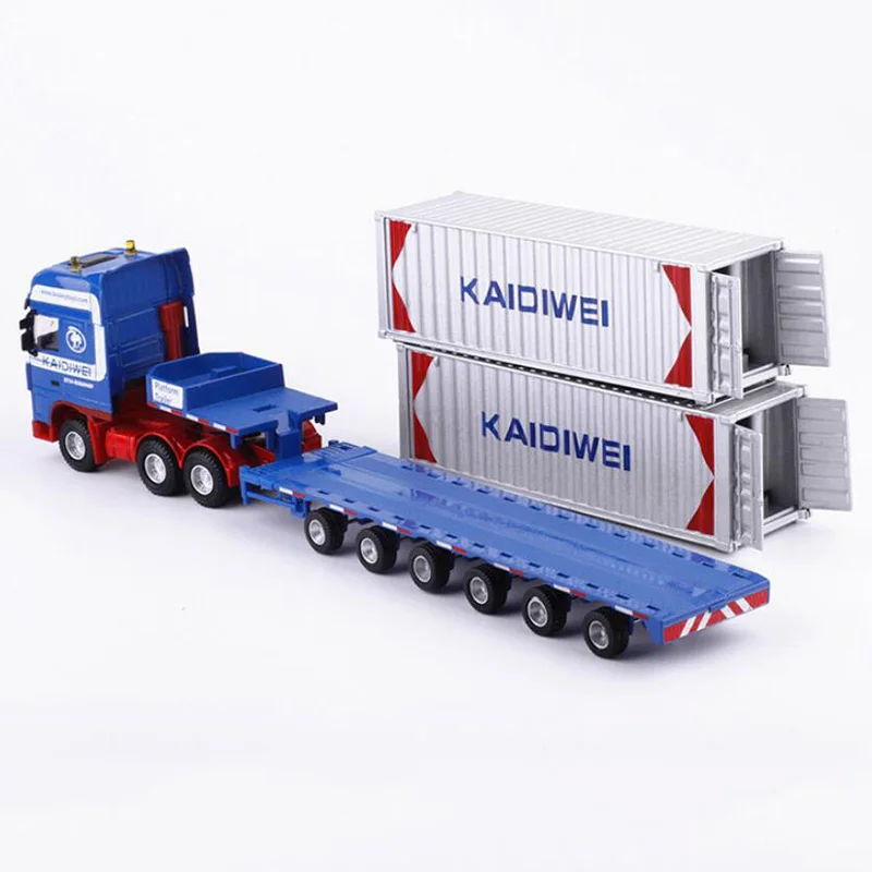 1:50 Scale Alloy Metal Truck Trailer Container Cargo Logistics Car Truck Diecast Model Engineering Auto Vehicle Toy Collections