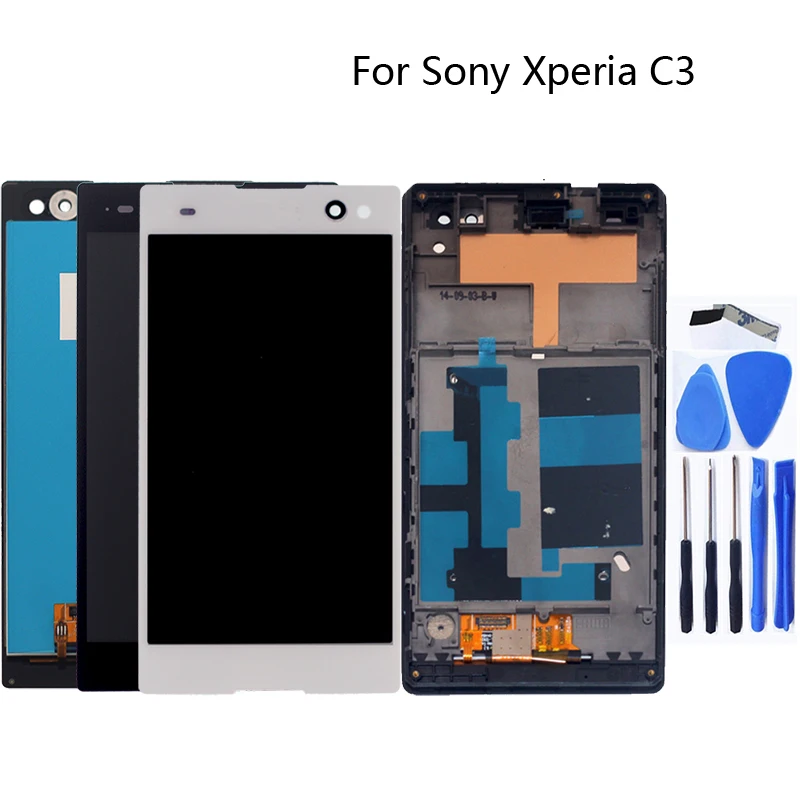 5 &quotдля sony Xperia C3 d2533 d2502 с рамкой ЖК дисплей планшета сенсорный датчик сборки +