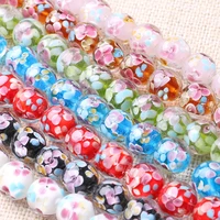 14mm glass beads colored glaze flower bead veluriya clothes jewelry accessories 100pcslot dec538