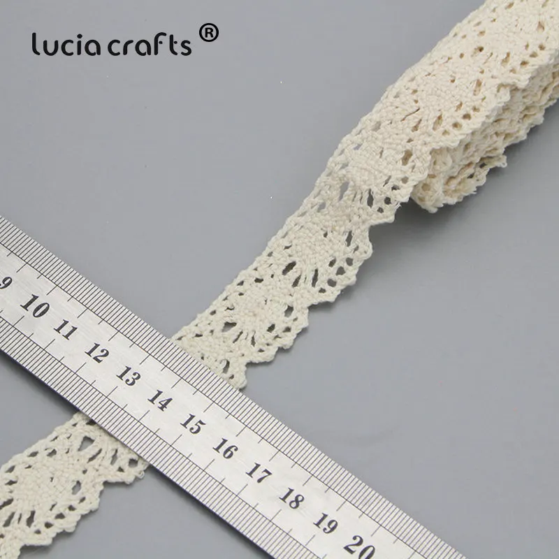 Lucia crafts 2y/6y отделка слоновой кости Хлопок крючком кружева ленты одежда швейная ткань материал DIY аксессуары ручной работы N0105