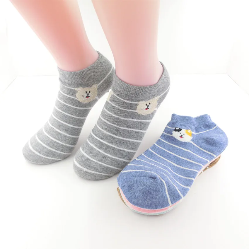 Летние осенние дышащие милые носки с рисунками животных из мультфильмов женские