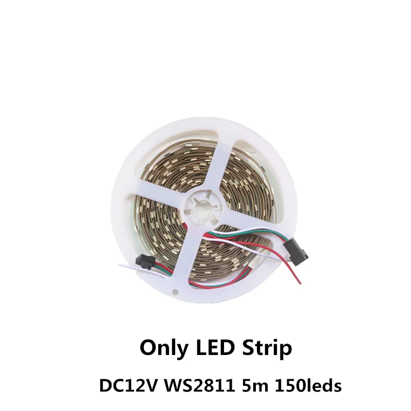 Only Strip DC 12 V 5050 SMD умная ИС(интеграционная схема) Светодиодные ленты светодиодные ленты WS2811 пикселей RGB полный Цвет лента 30 светодиодный s/M Мощность адаптер 14 Комплект поставки пульта дистанционного управления - Испускаемый цвет: Only Strip