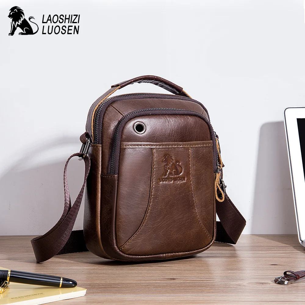 Винтаж пояса из натуральной кожи сумка для мужчин 2019 новый Лев печати Crossbody