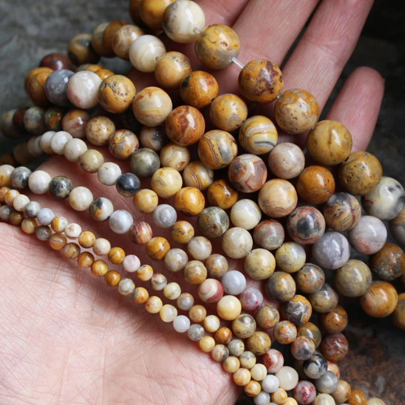 Круглые бусины из натурального агата 4/6/8/10/12 мм |