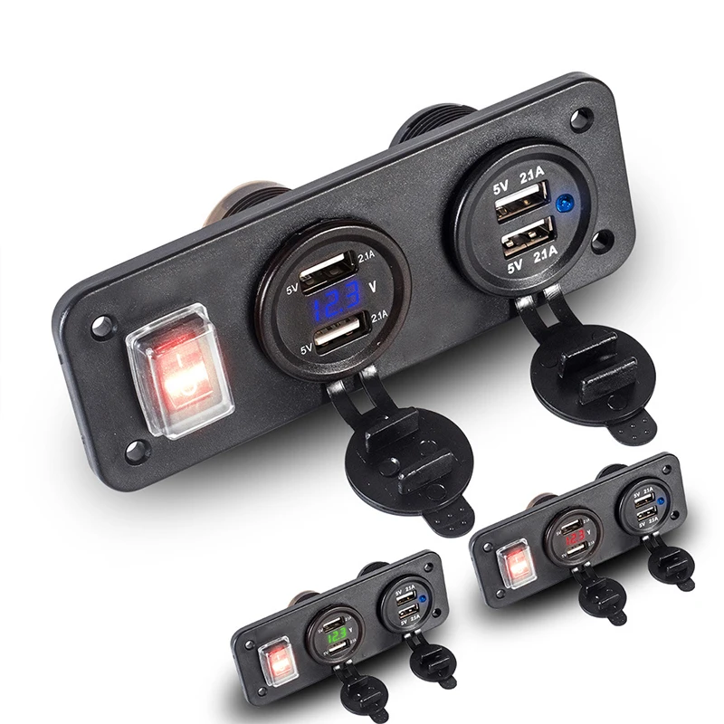 12 V Dual USB Автомобильное зарядное устройство гнездо Splitter двигателя автомобиля