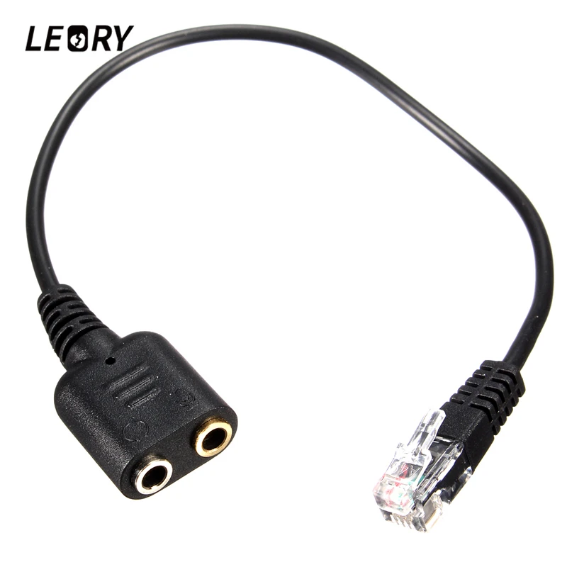 LEORY 25 см двойной 3 5 мм аудио разъем для RJ9 штекер мама-папа адаптер конвертер