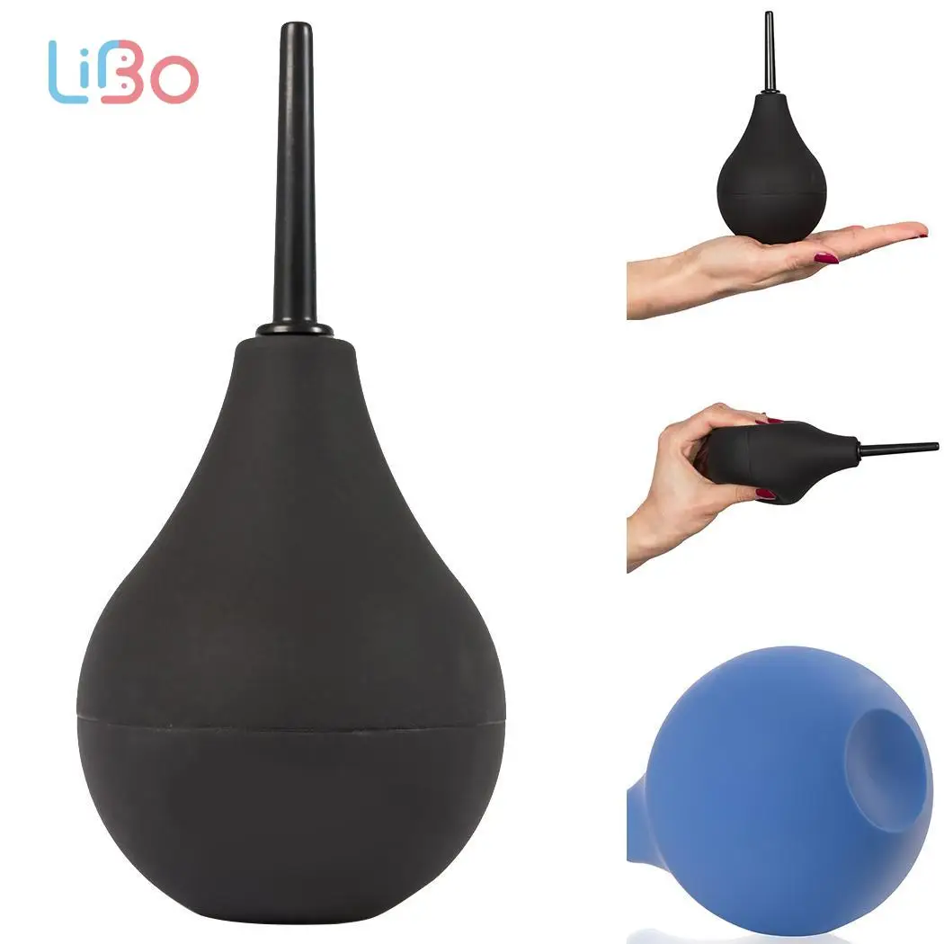 LI BO Silicone Anal Vaginal Cleaner sex toys Syringe Douche &amp Vagina Rectal Enema Colon Irrigation Clean |