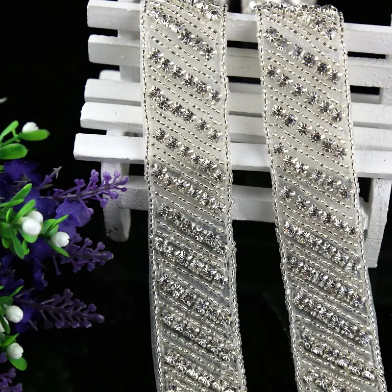 1 ярд свадебный пояс аппликация свадебные стразы Rhinetones отделка для платья Пояс |