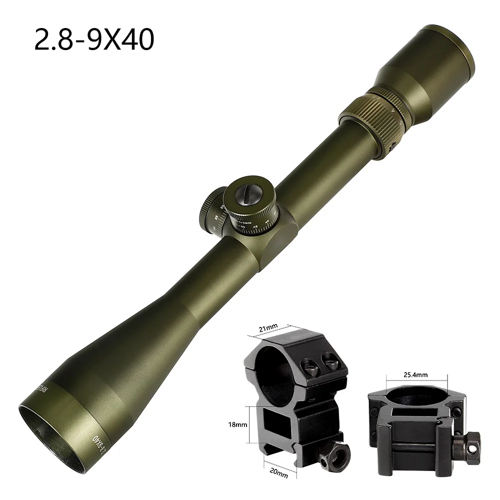 High Picatinny Rings EB RIFLEMAN 2,8-9X40 FFP прицел тактический прицелы первое фокусное плоское стекло гравированное сетка башенки замок сброс Охота прицел - Цвет: High Picatinny Rings