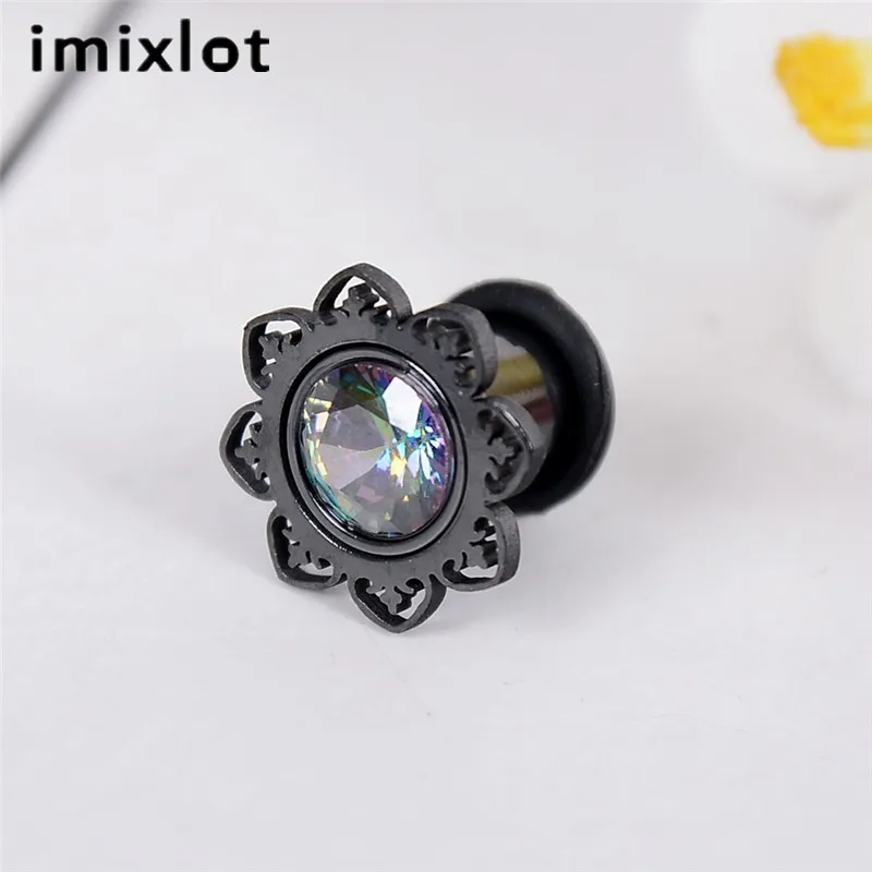Женские и мужские ушные пробки imixlot черные из нержавеющей стали с расширенным