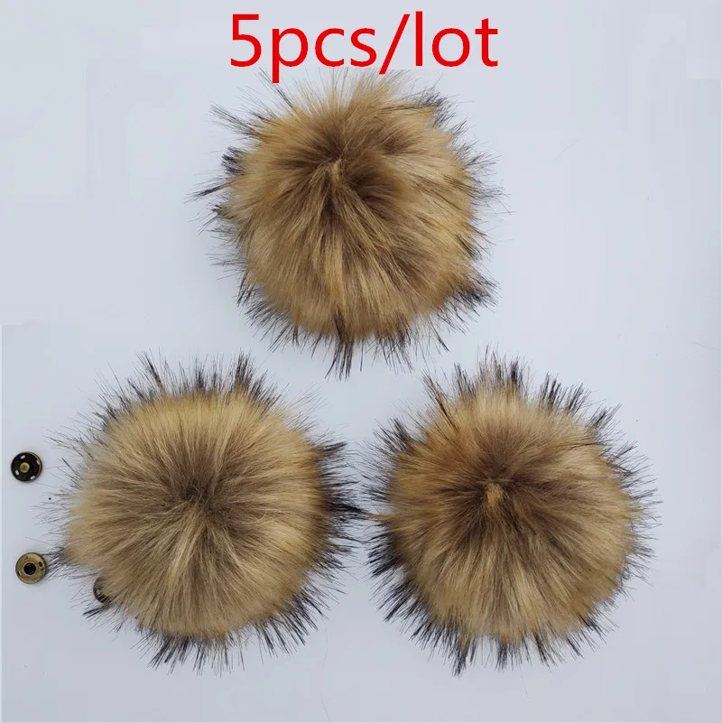 5pcs a lot ; 5 шт/лот; большие помпоны из натурального меха 15 см; Меховые помпоны из искусственного полиэстера; Меховые помпоны для зимы; вязаные шапки; шапки-бини - Цвет: 5pcs a lot