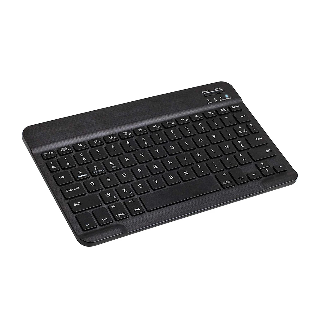 Zienstar 10 дюймов Azerty Французская алюминиевая Беспроводная клавиатура Bluetooth для Apple IOS Android Tablet Windows PC, литиевая батарея
