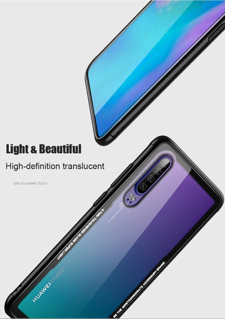 Для huawei p30 P30 Pro, стеклянный чехол, роскошный, глянцевый, закаленное стекло, силиконовая рамка, Жесткий Чехол для huawei p30 pro