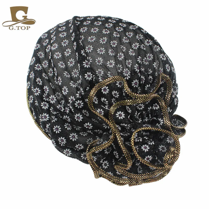 Бесплатная доставка новинка модная женская кружевная Шапка-бини с цветами шапка