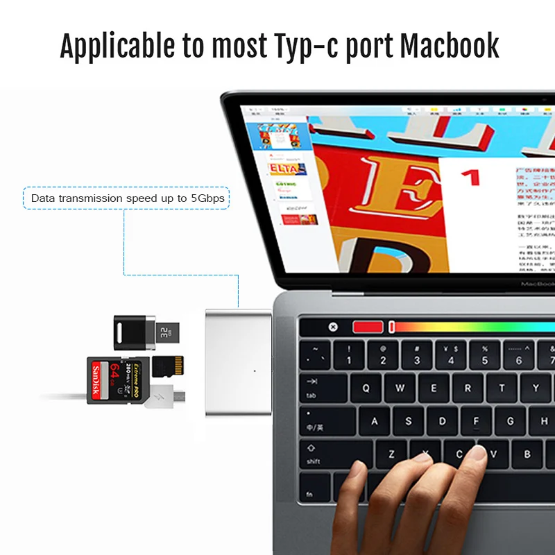 Адаптер Sovawin 4 в 1 Micro Usb для Type c SD/TF usb3.0 кардридер usb концентратор Macbook Xiaomi Android до 5