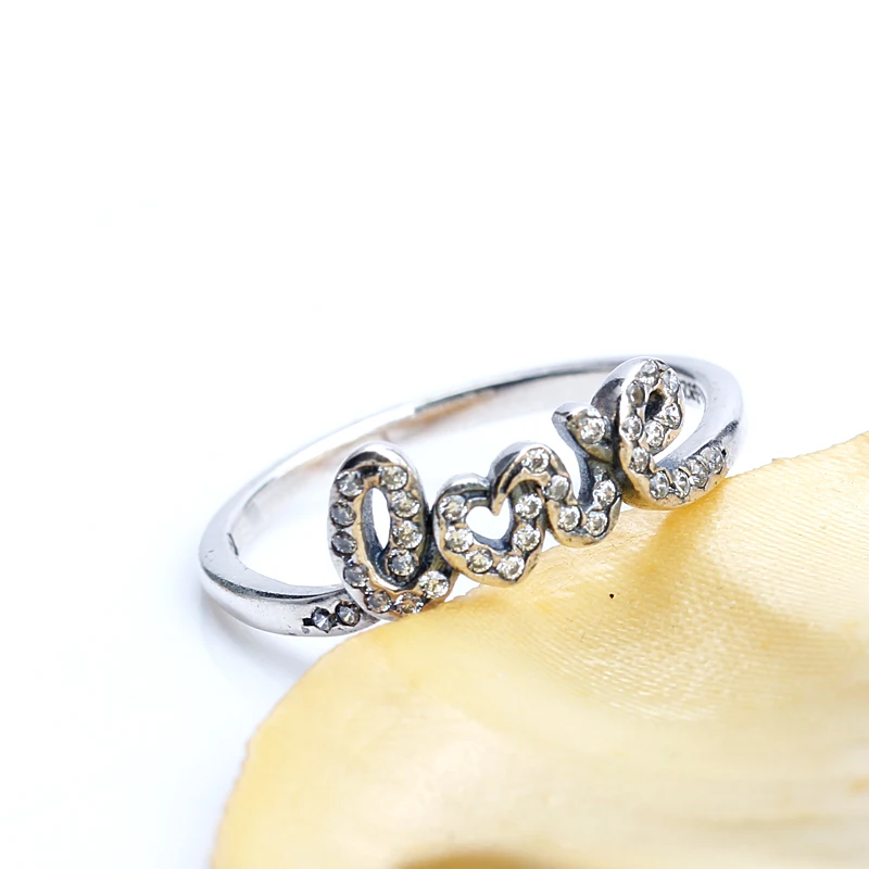 

Women Zircon Ring 925 Sterling Silver Forever Love with Clear CZ Finger Ring for Women Engagement Jewelry Gift