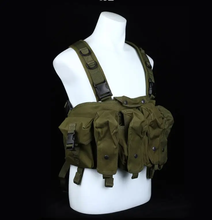 Green Открытый AK 47 журнал Перевозчик боевой жилет военный камуфляж тактический жилет страйкбол патроны нагрудная установка охотничье снаряжение - Цвет: Green