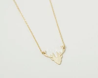 daisies one piece statement gold silver deer head necklace animal stag necklace long fashion antlers necklace for women gift