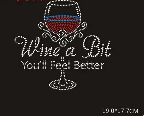 2 шт./лот дизайн винного бокала узор из страз Переводные мотивы со стразами