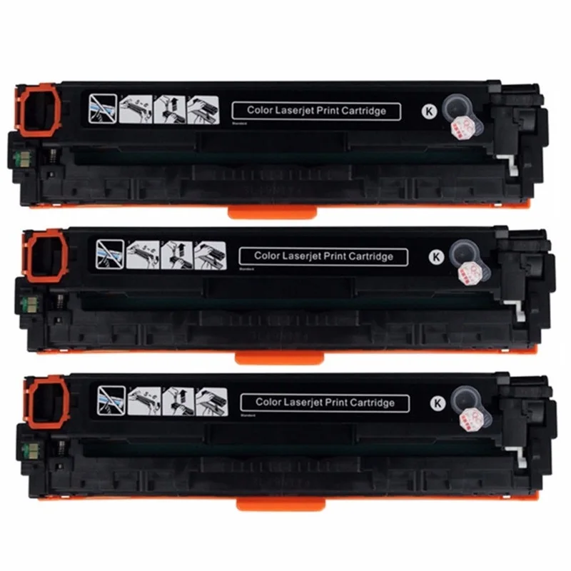 Лазерный Цвет тонер-картридж CB540A CB540 540A 540 CB541A CB543A 125A Замена для LaserJet CP1215 CP1515n я CM1312 Laser Prin - Цвет: 3 Black