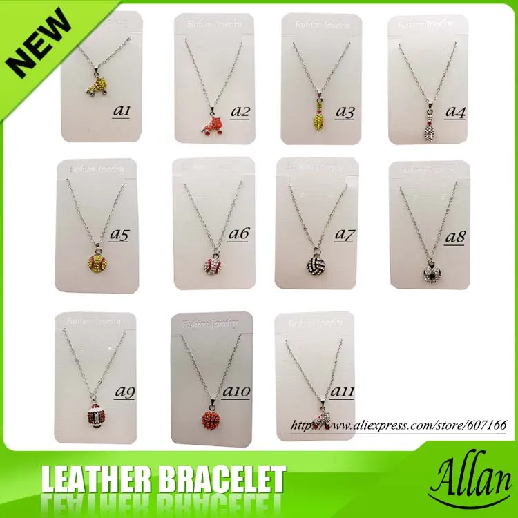 2017 11 color Sports Necklace Promotion Softball Baseball football Rhinestone Crystal Bling For Girls | Украшения и аксессуары