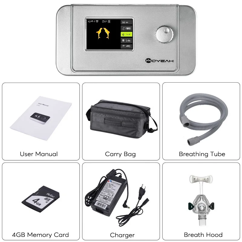 MOYEAH CPAP Машина медицинское оборудование с носовой маской для всего лица sd-карта для апноэ сна носовая маска против храпа