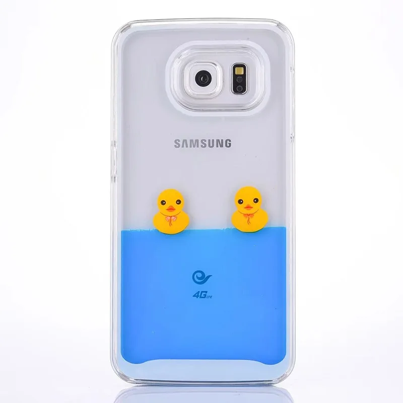 Синий Vonada/милый чехол для samsung Galaxy S6, уникальный плавучий плавательный жидкий резиновый утиный синий водный ПК Жесткий Чехол для телефона, чехол - Цвет: Синий