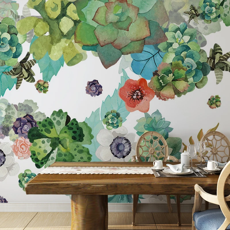 Объемная роспись на заказ модные объемные цветы большая спальня гостиная фон для