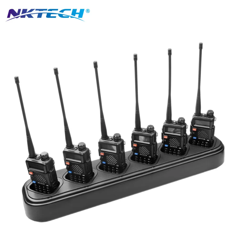 Универсальное быстрое шестистороннее зарядное устройство NKTECH для BaoFeng DM 5R UV 5RTP BF