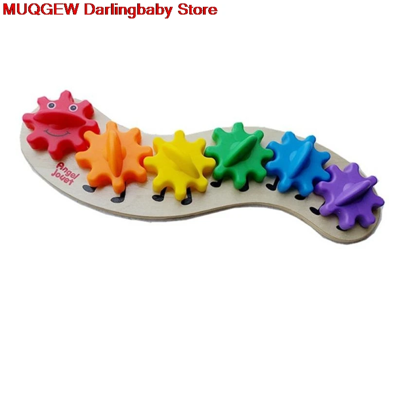 Деревянная головоломка сборка гусеницы пластиковая комбинация вращение