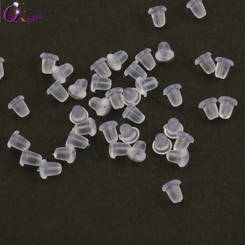 Прозрачная резиновая серьга 1000 шт. опт 4 мм| |