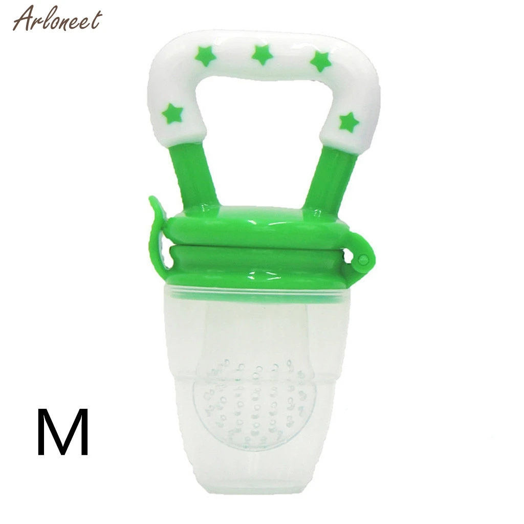 Green M Новые Детские пустышки безопасные силиконовые для малышей Прорезыватель для зубов овощи фрукты Прорезыватель для зубов кольцо Жевательная пустышка есть фрукты пищевые добавки - Цвет: Green M