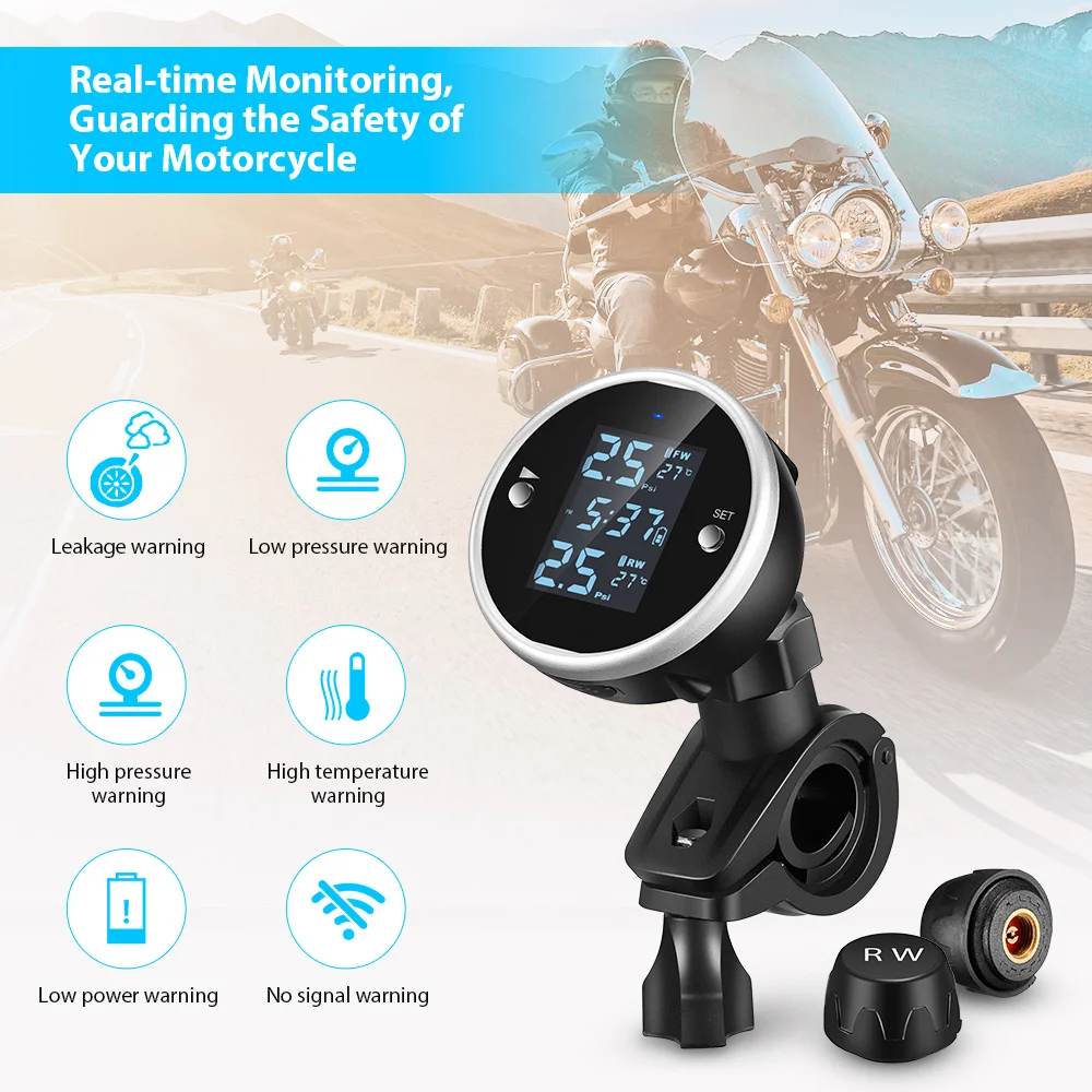 Система мониторинга давления в шинах мотоцикла с USB зарядным двигателем TPMS шины