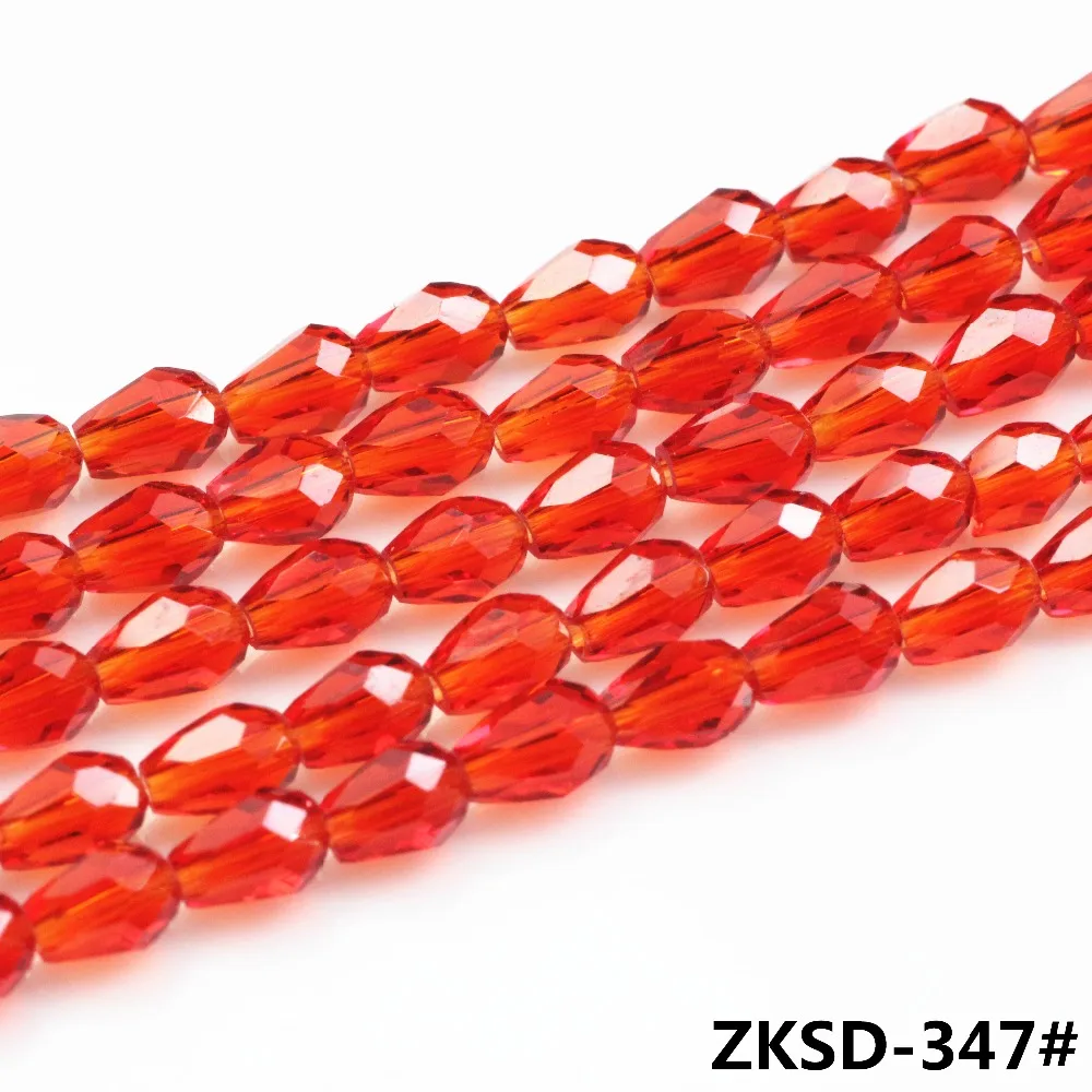 ZHUBI подвеска в виде хрустальной капли 3x5/6x8 мм красные стеклянные бусины