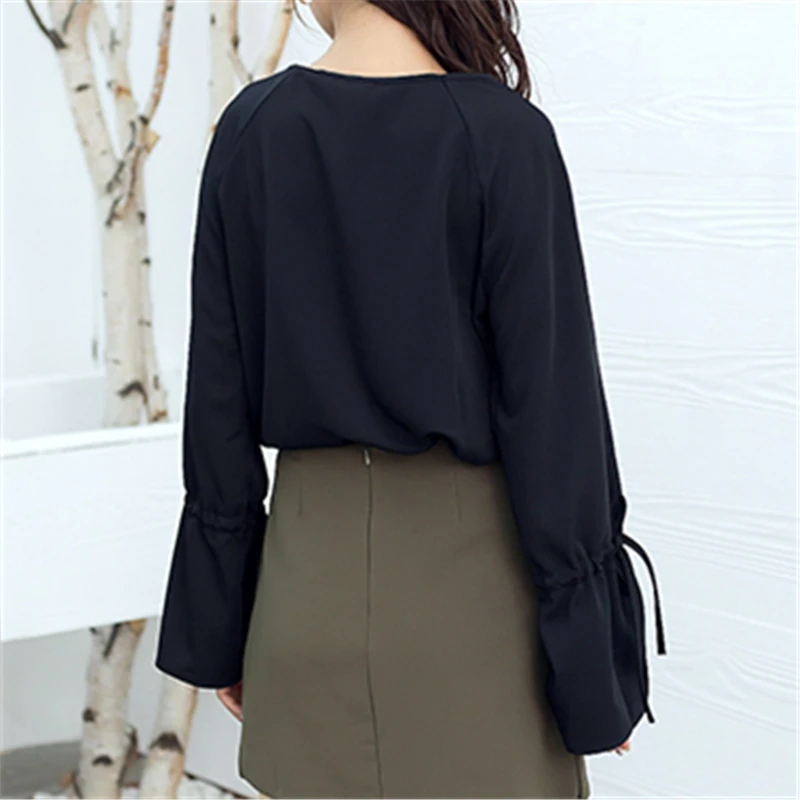 Blusas femininas 2017 Демисезонный Шифоновая блузка для Для женщин рубашка с длинным