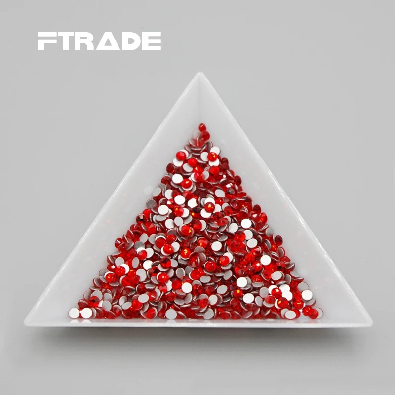 Стразы для дизайна ногтей Красный/цвет светлый Сиам SS3-SS30 (1 3-6 мм) flatback самодельные