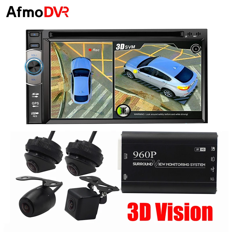 AfmoDVR HD 3D 360 камера Автомобильная птица вид система просмотра заднего вида