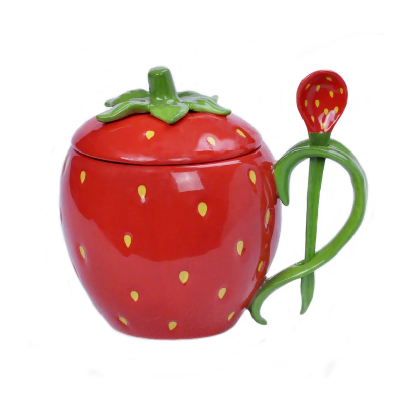 strawberry B Фруктовая Клубничная кружка, большая емкость, Оранжевый Арбуз, керамическая молочная чашка, кофейные чашки, чашка, индивидуальный подарок CL90322 - Цвет: strawberry B