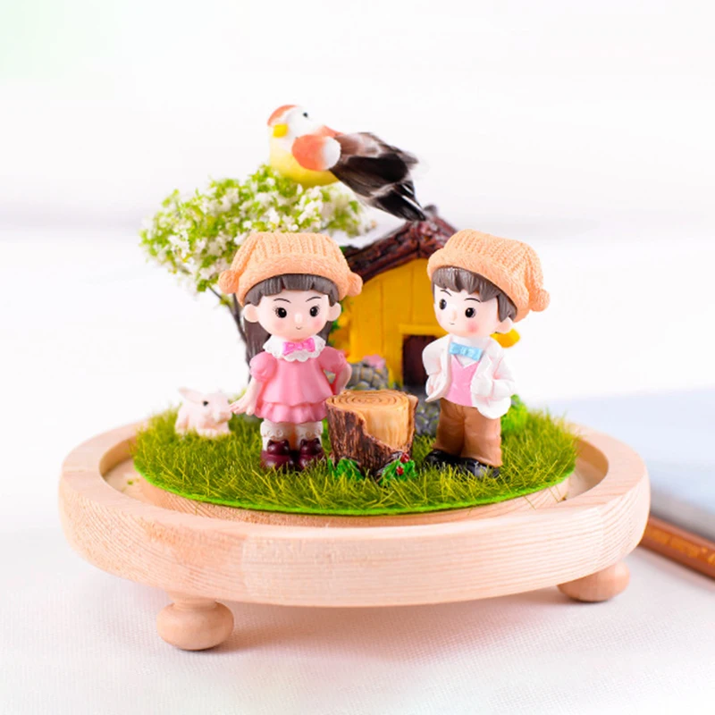 2 шт./компл. милая пара миниатюрная фигурка любовника микро пейзаж орнамент для