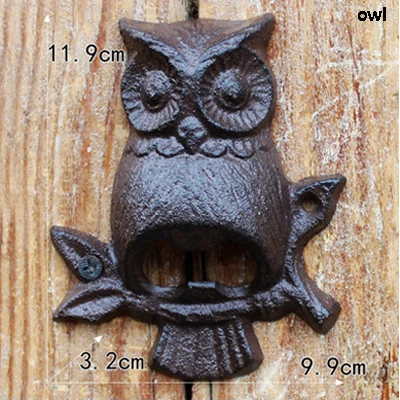 owl Европейский Винтажный дизайн головы льва домашний бар Декор настенный чугунный открывалка для пивных бутылок - Цвет: owl