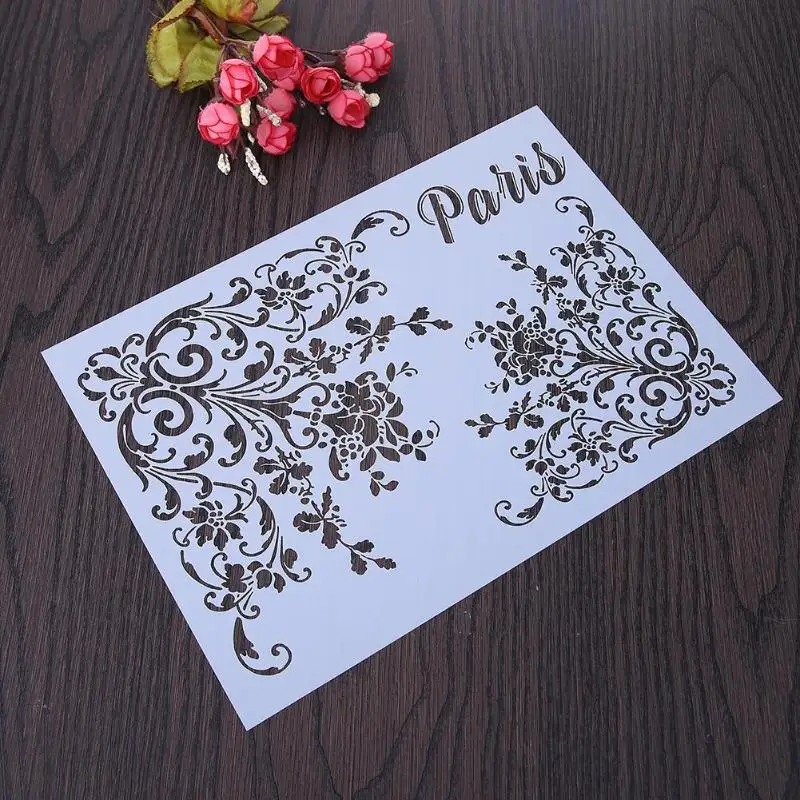 DIY Craft наслоения Трафареты для покраски стен штампованная скрапбукинга марки