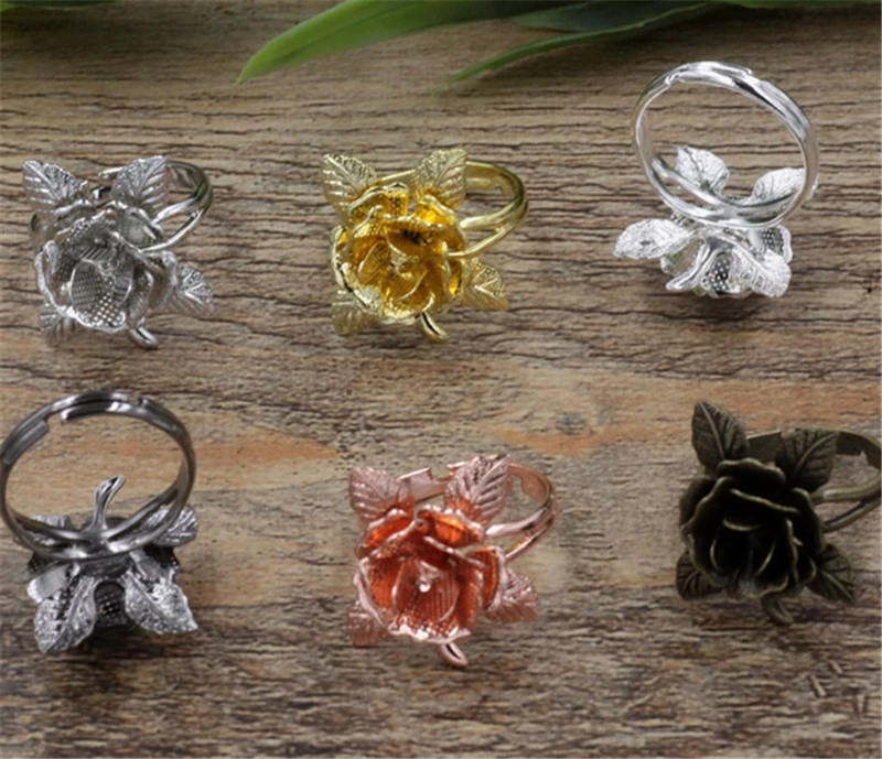 Основа для кольца BoYuTe 20 шт. винтажная фурнитура ювелирных изделий регулируемая