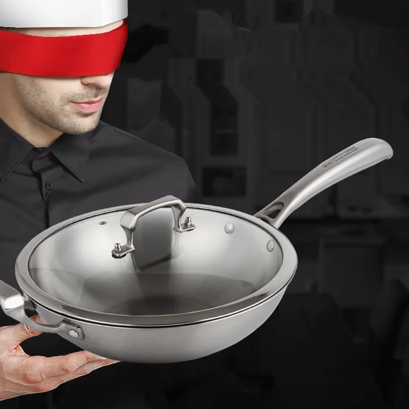 Еда Класс 304 Нержавеющая сталь 5 слойные фанерные без покрытия с плоским дном