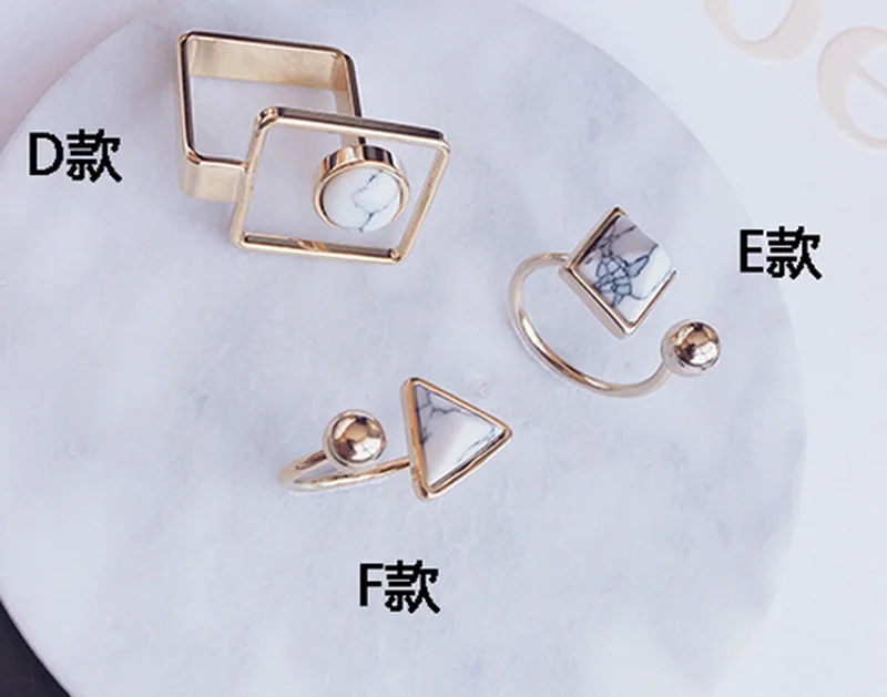 Модные индивидуальные простые треугольные кольца женские в стиле панк из